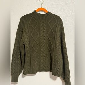 SoSoft Cropped Mock-Neck Cable Sweater